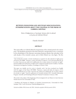 BETWEEN INDIGENISM AND MESTIZAJE