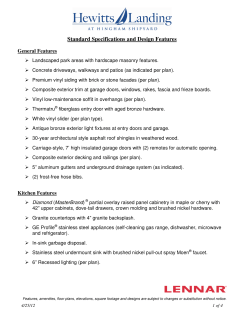 Standard Specifications and Design Features