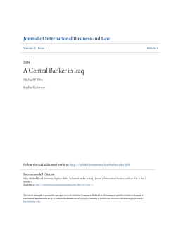A Central Banker in Iraq - Scholarly Commons at Hofstra Law