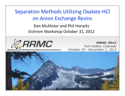 Separation Methods Utilizing Oxalate-HCl on Anion