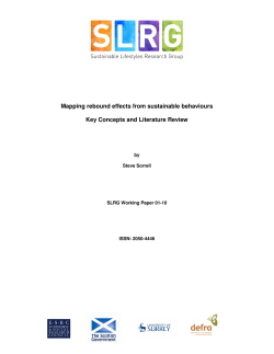 Mapping rebound effects from sustainable behaviours Key Concepts