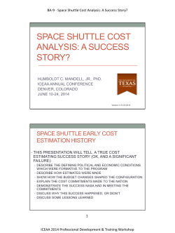 Space Shuttle Cost Analysis A Success Story