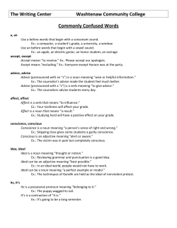 Commonly Confused Words - Washtenaw Community College