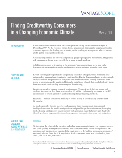 Finding Creditworthy Consumers in a Changing Economic Climate