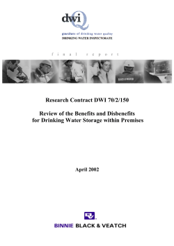 review of the benefits and disbenefits for drinking water storage