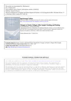 Spectroscopy Letters Changes in Dentin Collagen After
