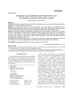 Analyzing musculoskeletal system discomforts