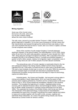 Mining and Migration - Cornish Mining World Heritage Site