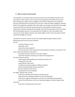 1) What is meant by `learning skills` `Learning Skills` are simply the