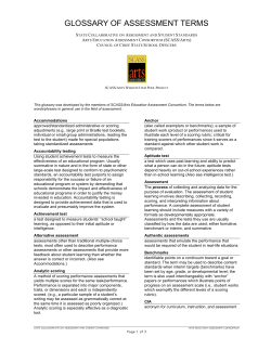 Arts Assessment Glossary - National Core Arts Standards