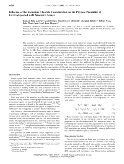 Influence of the Potassium Chloride Concentration on the Physical