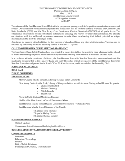 Agenda - East Hanover Township School District