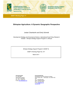 Ethiopian Agriculture: A Dynamic Geographic Perspective