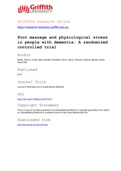Foot massage and physiological stress in people with dementia: A
