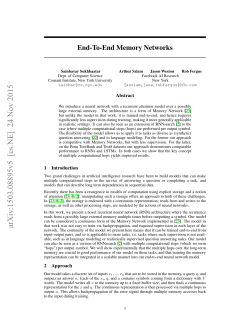 End-To-End Memory Networks