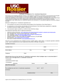 US Constitution - Rossier School of Education