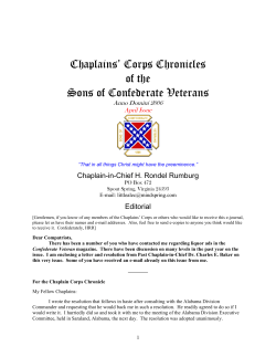 Chaplains` Corps Chronicles of the Sons of Confederate Veterans