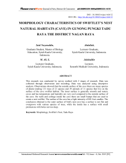 Morphology Characteristics of Swiftlet`s Nest Natural Habitats (Cave)
