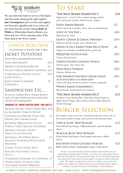Full menu  - The Sodbury Steakhouse