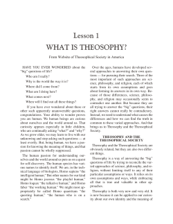 Lesson 1: What is Theosophy? - Theosophical Society in the