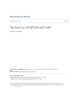 The Iron Law of Full Faith and Credit