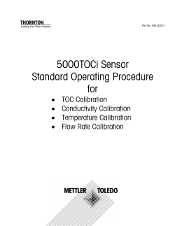 5000TOCi Sensor SOP Full Calibration