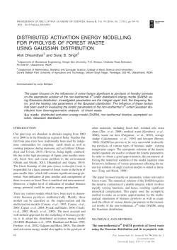 DISTRIBUTED ACTIVATION ENERGY MODELLING FOR