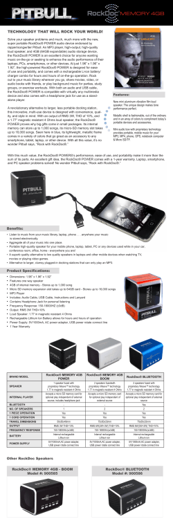 VisionTek RockDoc Pitbull 4GB Speaker Data Sheet