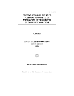 executive sessions of the senate permanent subcommittee on