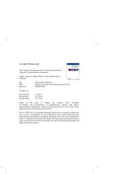 Sorption and pervaporation of methanol/water