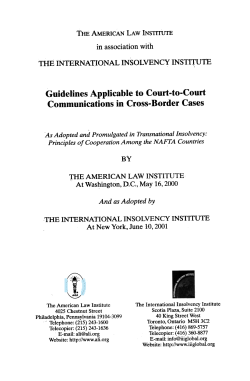 Guidelines Applicable to Court-to-Court Communications in Cross