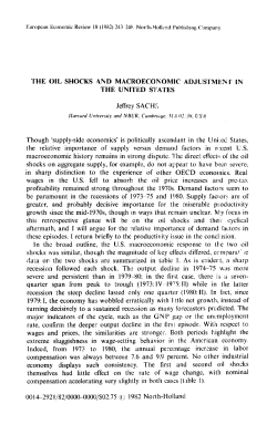 THE OIL SHOCKS AND MACROECONOMIC ADJUSTMEN`F IN THE