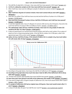 Half-Life Review Worksheet 1. The half-life of cobalt