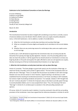 Submission to the Constitutional Convention on Same