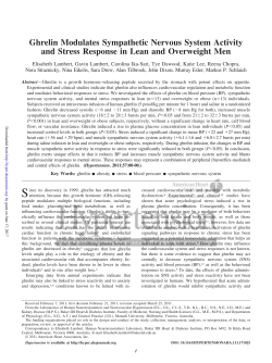 Ghrelin Modulates Sympathetic Nervous System Activity and Stress