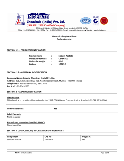 PRODUCT IDENTIFICATION Product name : Sodium Acetate