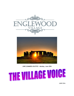 JUNE (SUMMER) SOLSTICE &ndash; Monday, June 20th JUNE 2016