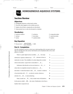 homogeneous aqueous systems