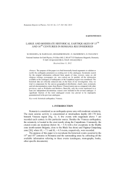 large and moderate historical earthquakes of 15th and 16th