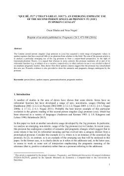 QUE B&Eacute;, TU - Dip&ograve;sit Digital de la Universitat de Barcelona