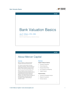 Bank Valuation Basics