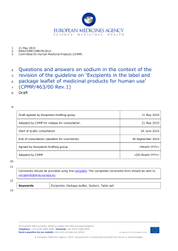 Questions and answers on sodium in the context - EMA