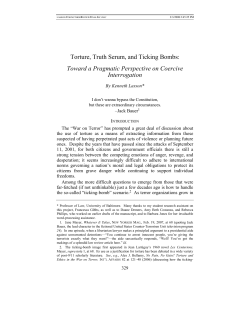 Torture, Truth Serum, and Ticking Bombs