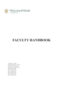 Faculty Handbook - College of William and Mary