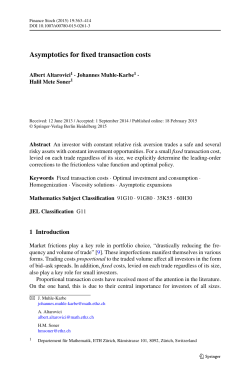 Asymptotics for fixed transaction costs