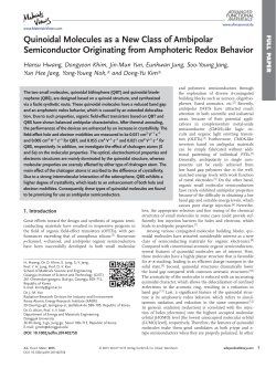 Quinoidal Molecules as a New Class of Ambipolar Semiconductor