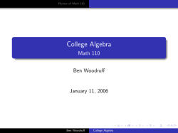 College Algebra