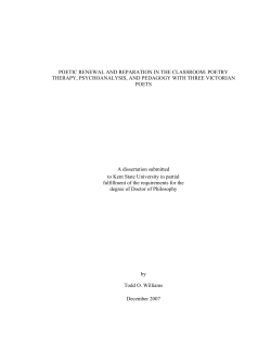 POETIC RENEWAL AND REPARATION IN THE CLASSROOM