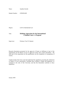 Defining Aggression for the International Criminal Court: A Proposal