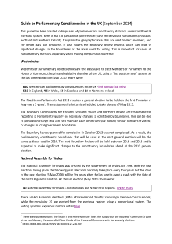Guide to Parliamentary Constituencies in the UK (September 2014)